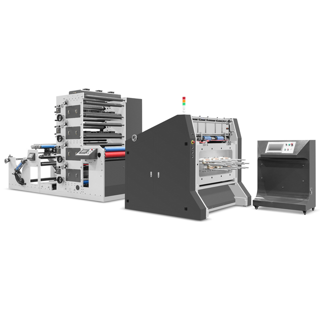 4 Colors Paper Cup Flexo Printing Machine na may Punching Inline